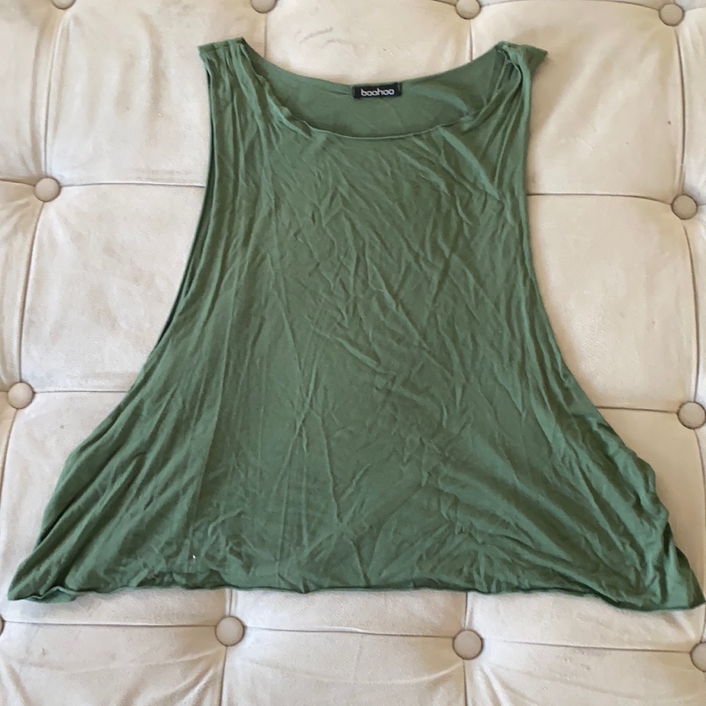 Emerald green cutoff tank top